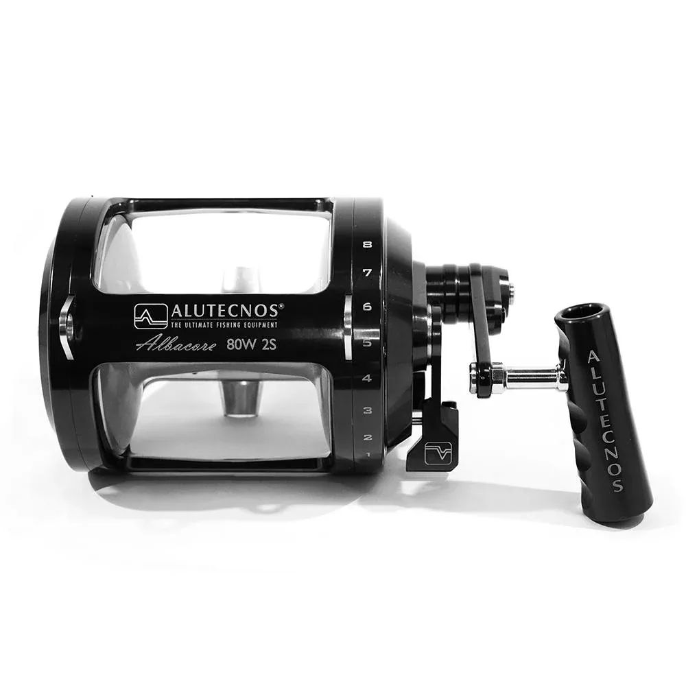 Alutecnos Albacore 80 Wide Two Speed Reel - Black/Silver