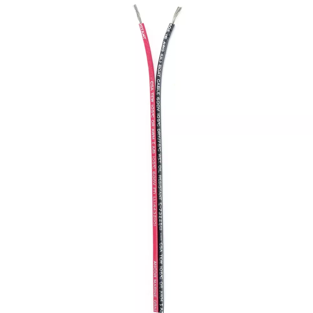 Ancor Ribbon Bonded Cable - 16/2 AWG - Red/Black - Flat - 250'
