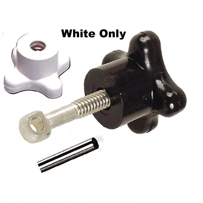 Beckson Safety Twist Knob Assembly w/Hardware, White