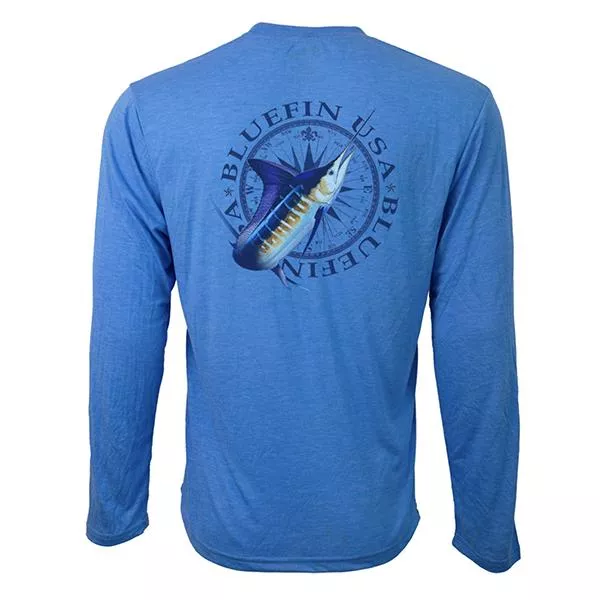 Bluefin USA Vintage Compass Light Blue Tech Tee