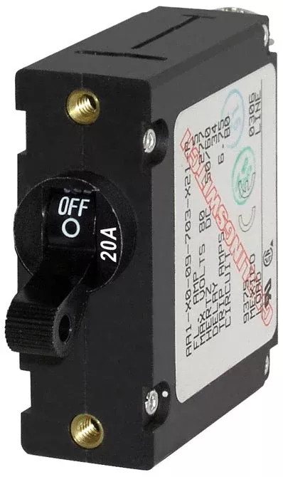 BSS A-Series Toggle Breaker Black - Single Pole 20A