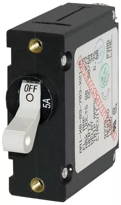 BSS A-Series Toggle Breaker White - Single Pole 5A