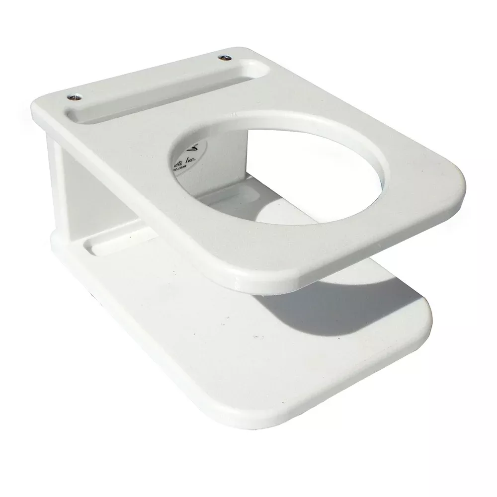 Deep Blue Marine Side Mount Single Drink Holder - Suction Cup Mount - White