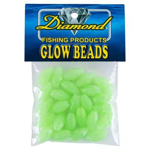 Diamond Fishing Glow Beads - 25 pack - Oval