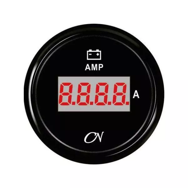 Digital Ammeter + Shunt - Black Dial, Black Bezel, -150 - +150A, 9 - 32V