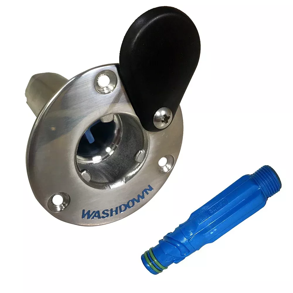 Jabsco Stainless Steel Quick-Release Hose Deck Mount FittingHose Adapter