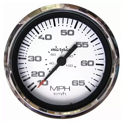 Marpac Premier Elite Domed Speedometer with Stainless Bezel - 10 - 65 MPH - 3-3/8 Inches