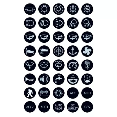 Marpac Round Switch Label Kit For L.E.D. Backlit Stainless Steel Push Button Switch