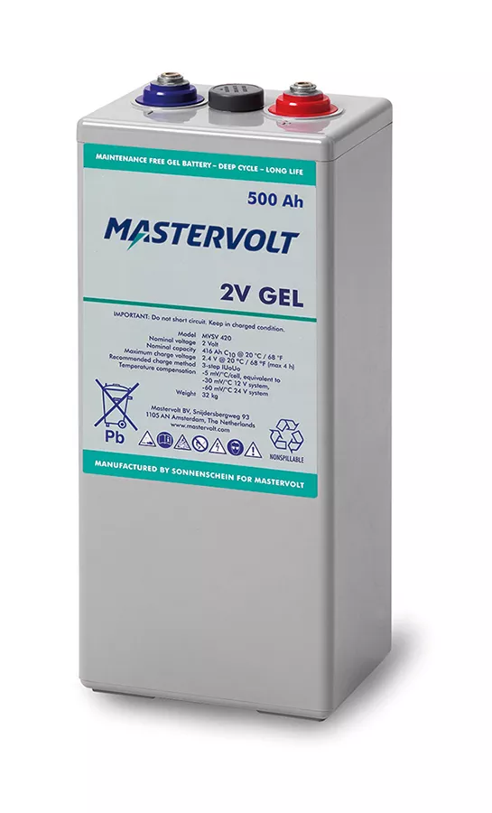 Mastervolt MVSV 2V 500Ah Gel Battery - 68000500