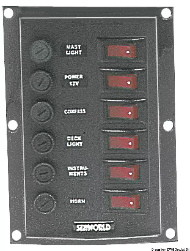 Osculati 14.103.31 - Nylon Vertical Control Panel 6 Rocker Switches
