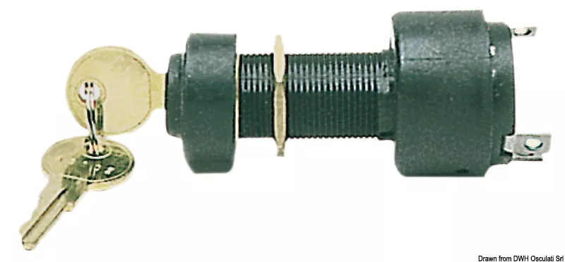 Osculati 14.918.33 - Black Nylon Waterproof Ignition Key Switch 3 Position 10A