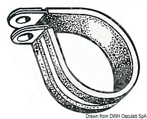 Osculati 18.024.55 - Rubber-Coated Stainless Steel Cable/Pipe Holder 55 mm – AISI 304