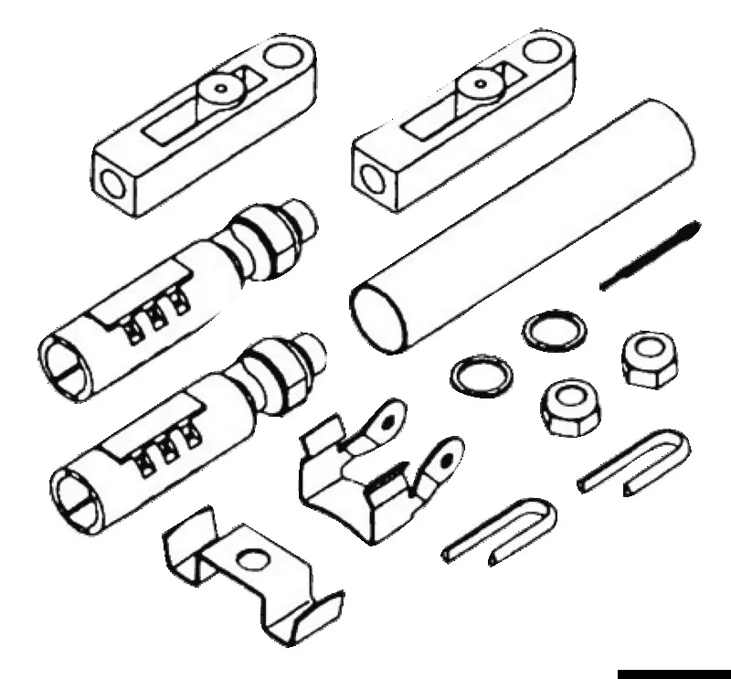 Osculati 45.057.00 - K57 Cable Connection Kit for Johnson/Evinrude C2/C8/C0 Control Cables