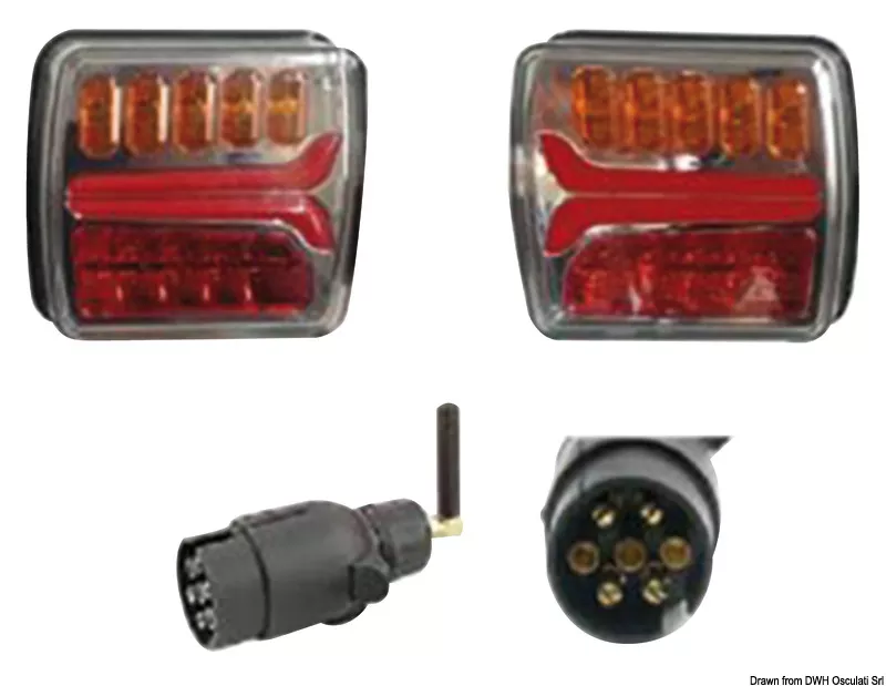 Osculati Wireless Magnetic LED Boat Trailer Light Kit, IP65, Dynamic Indicators - 02.023.24
