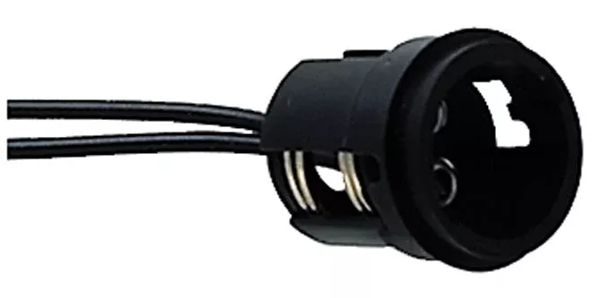 Perko Double Contact Bayonet Socket - Black Polymer Body
