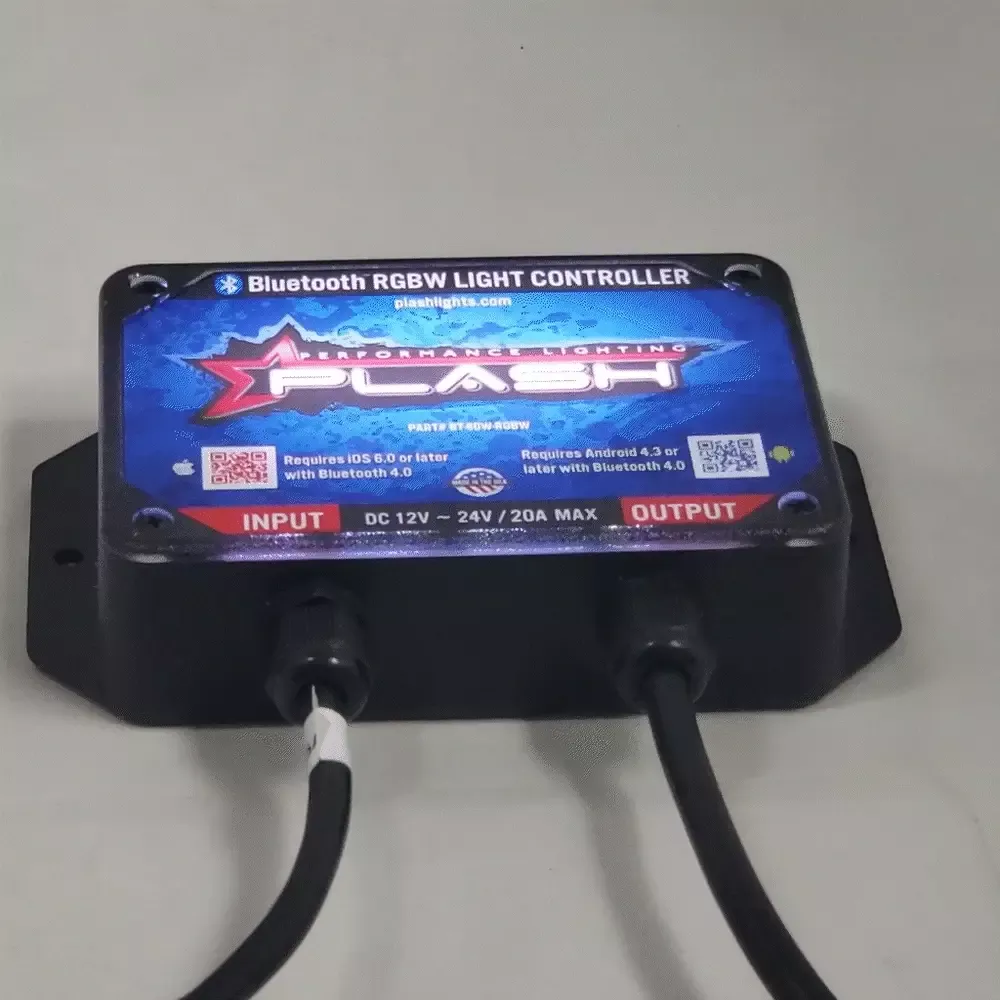 PlashLights 60W RGBW Bluetooth LED Light Controller - Waterproof | BT-60W-RGBW