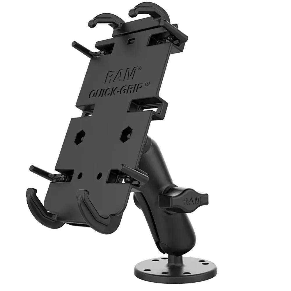 RAM Mount Quick-Grip XL Spring-Loaded Phone Mount with Drill-Down Base
