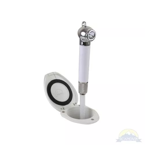Scandvik Composite Recessed Transom Mount Shower with Push Button Handle