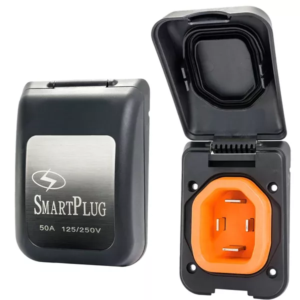 SmartPlug 50 Amp Non Metallic Black Inlet - BoatRV Side [BM50PB]
