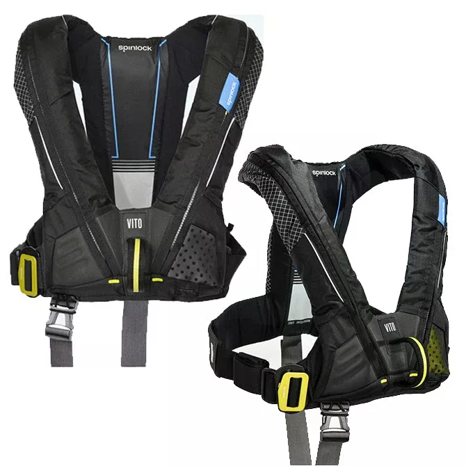 Spinlock Deckvest VITO PFD Auto Inflation & Hydrostatic Release w/Harness Release System (HRS), Black