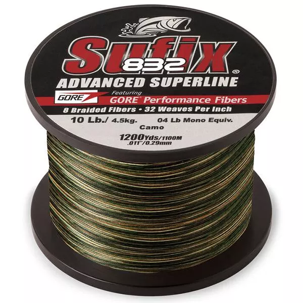 Sufix 832 Advanced Superline Braid - 10 Pounds 1200 Yards - Camo