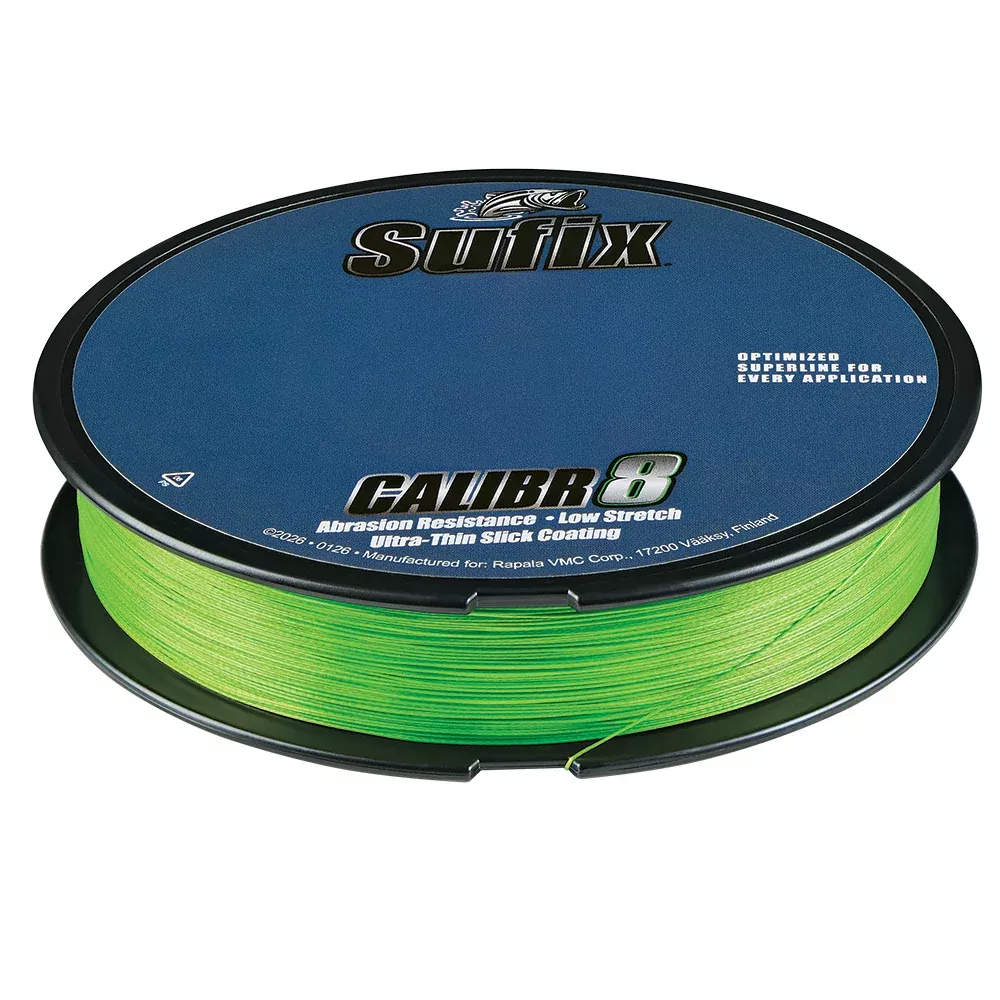 Sufix Calibr8 Braid 300yds 15lb - Neon Lime
