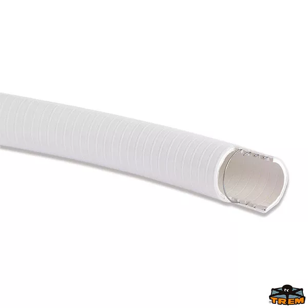 Trem N1825016 - White Pvc Odourless Stainless Steel Spiral Sanitary Hose Diameter 25 mm 30 Meter