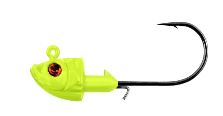 Vudu Jig Head 1/4 oz 3/pk - Vudu Eye Chartreuse