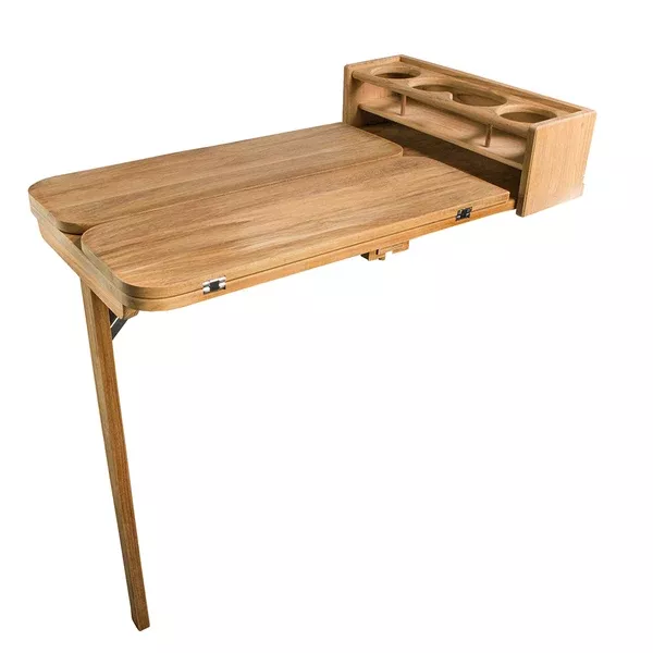 Whitecap Cockpit Table w/Folding Leaves & Drinkholder Table Top - Holds 4 Glasses [61392]
