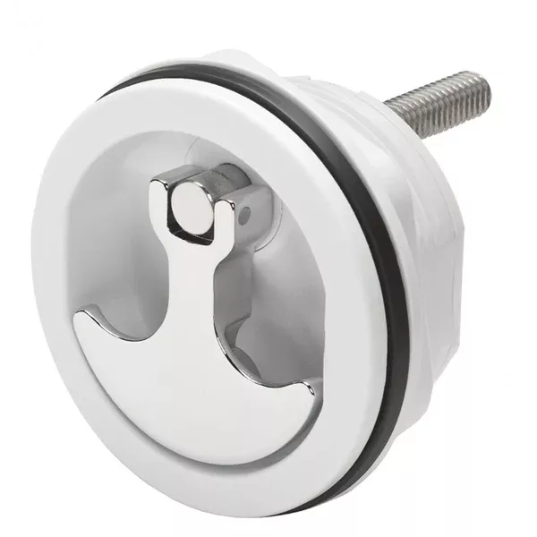 Whitecap Compression Handle CP Zinc/White Nylon Non-Locking - 1/4 Turn [S-9417WC]