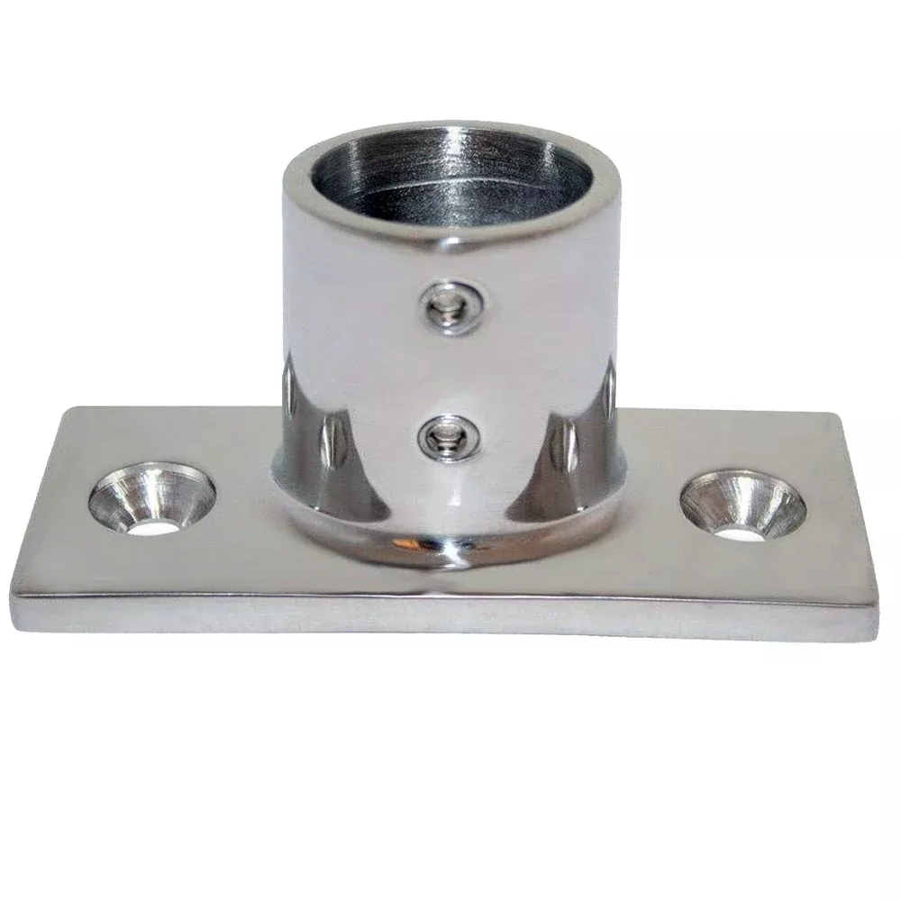 Whitecap " O.D. 90 Degree 2-Hole Rectangle Base SS Rail Fitting