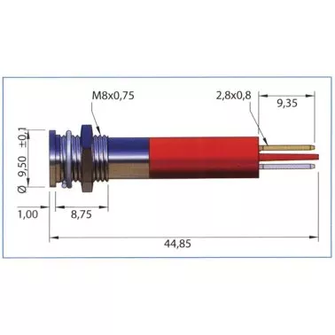 Yellow LED Indicator 24V - Ø8mm