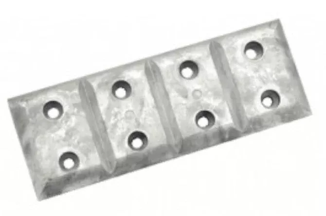 Zinc Hull Plate Anode 2-3/4 X 7-1/4 X 1/2
